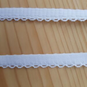 Velourelast mit Bogenkante, 7 mm, weiss