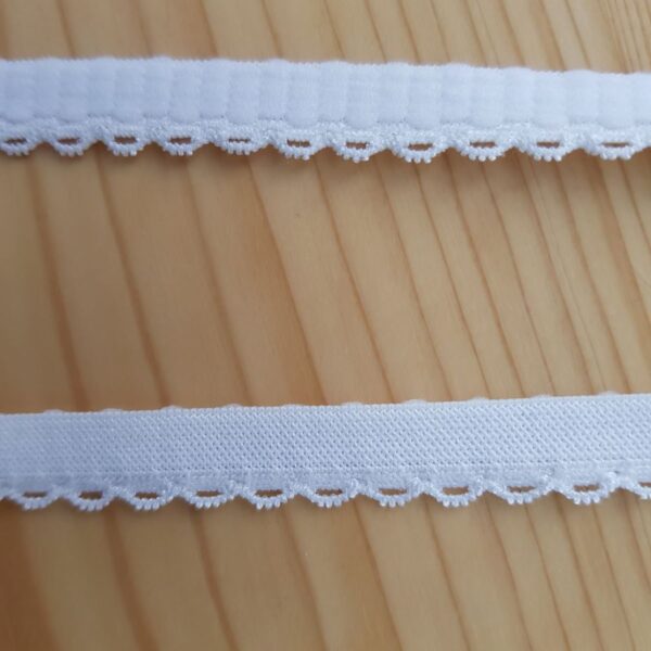 Velourelast mit Bogenkante, 7 mm, weiss
