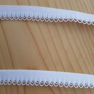 Velourelast mit doppelter Bogenkante, 10 mm, hochweiss