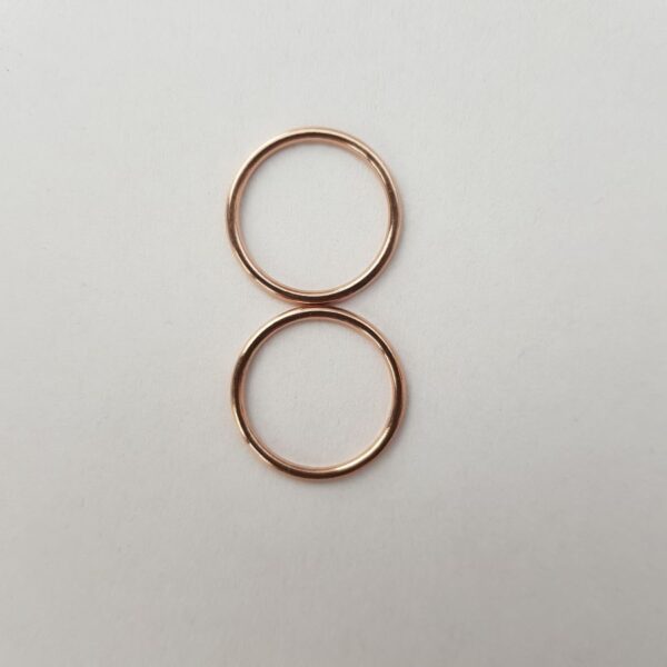 2 Stk. Ringe 16 mm, roségoldfarbig