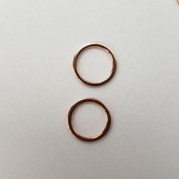 2 Stk. Ringe 12 mm, roségoldfarbig