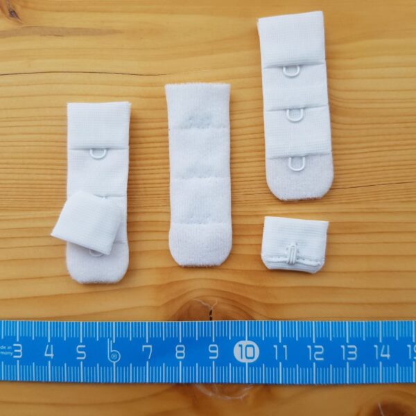 BH Verschluss, weiss, 3 x 1, ca. 2 cm breit – Bild 2