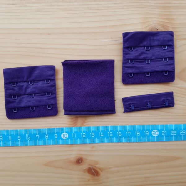 BH Verschluss, violet, 3 x 3, ca. 5,5 cm breit – Bild 3