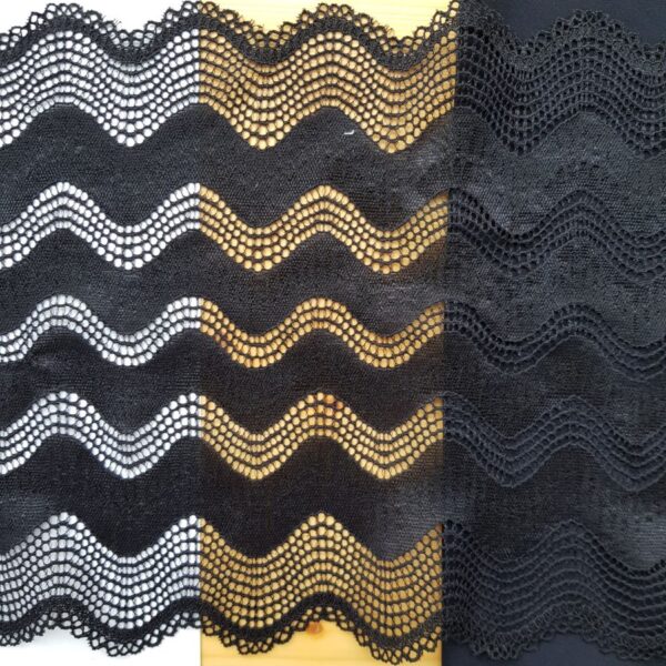 Elastische Spitze, Wave, schwarz – Bild 2