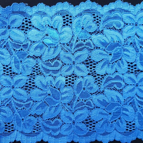 Elastische Spitze, Blumenmeer, kornblumenblau – Bild 2