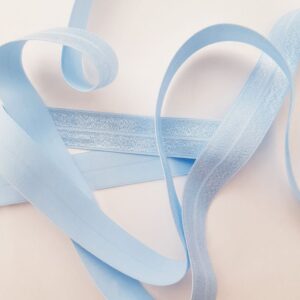 Faltgummi, elastisches Einfassband, 20 mm, hellblau
