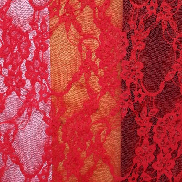 Elastischer Spitzenstoff, rot – Bild 3