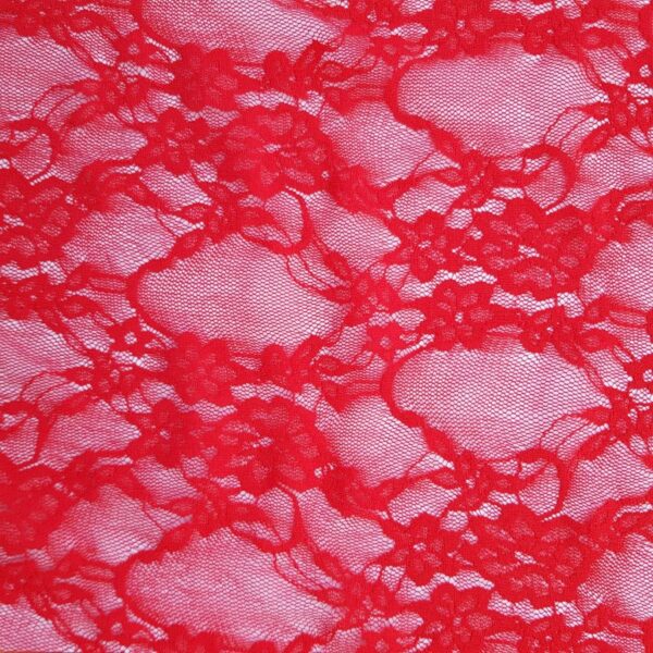 Elastischer Spitzenstoff, rot – Bild 2