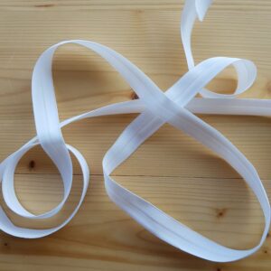 Faltgummi, elastisches Einfassband, 16 mm, weiss