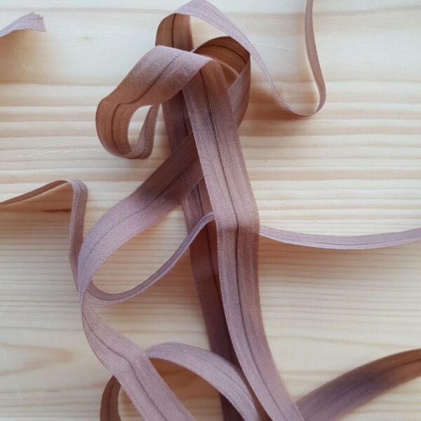 Transparentes Faltgummi, elastisches Einfassband, 16 mm, braun