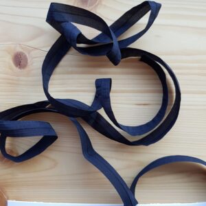 Transparentes Faltgummi, elastisches Einfassband, 16 mm, schwarz