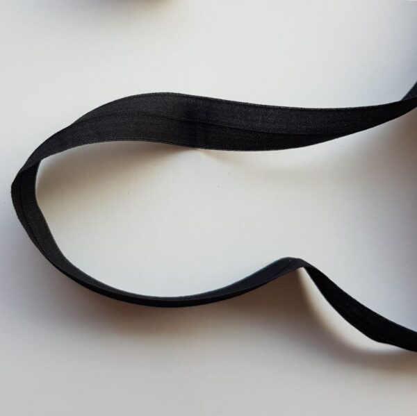 Transparentes Faltgummi, elastisches Einfassband, 16 mm, schwarz – Bild 2