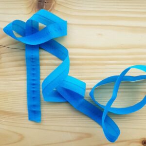 Transparentes Faltgummi, elastisches Einfassband, 16 mm, türkis