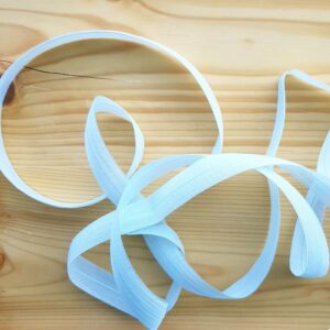 Transparentes Faltgummi, elastisches Einfassband, 16 mm, hellblau