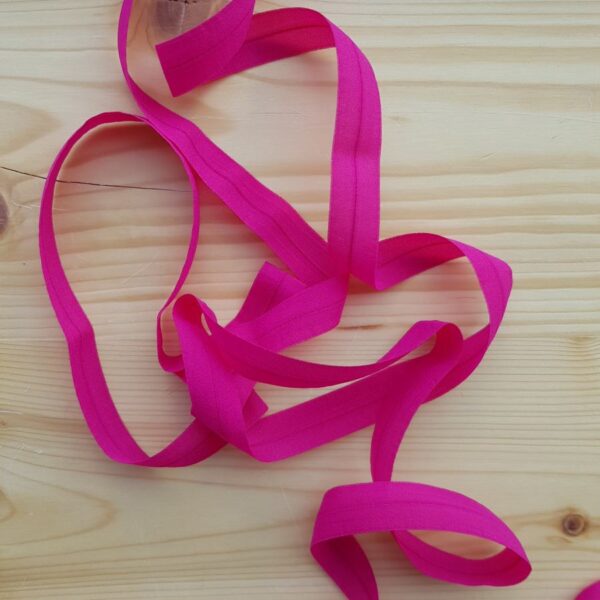 Transparentes Faltgummi, elastisches Einfassband, 16 mm, pink