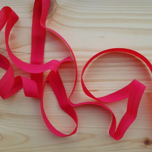 Transparentes Faltgummi, elastisches Einfassband, 16 mm, rot