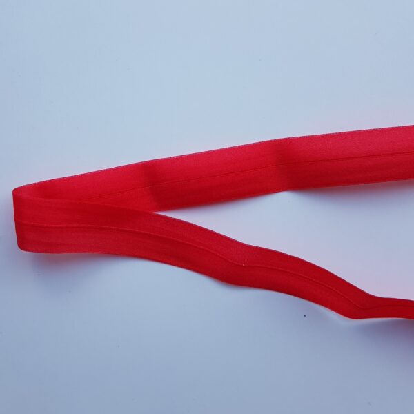 Transparentes Faltgummi, elastisches Einfassband, 16 mm, rot – Bild 2