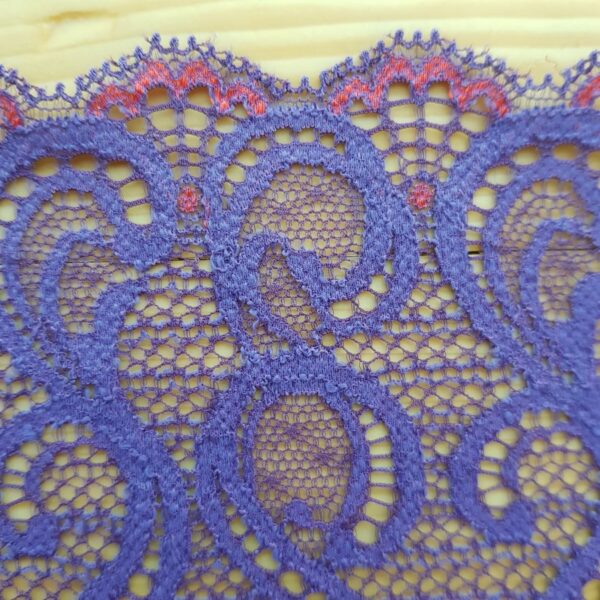 Elastische Spitze, Kringel, mauve mit fuchsia – Bild 2