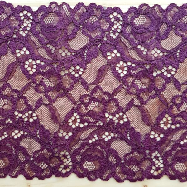 Elastische Spitze, extra breit, bordeaux