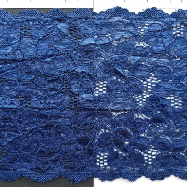 Elastische Spitze, Blumenmeer, dunkelblau – Bild 2