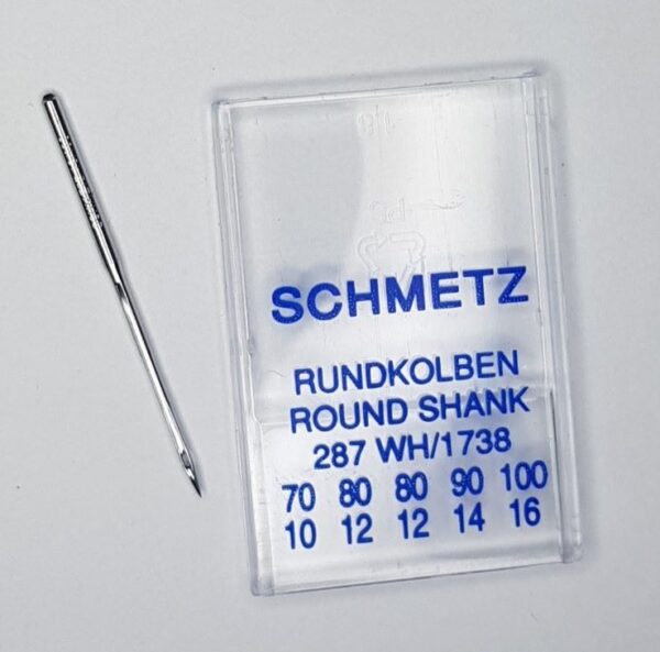 Rundkolbennadeln, 287 WH/1738, 70 - 100 (70, 80, 80, 90, 100 = 5 Stück) Schmetz