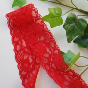 elastisches Spitzenband rot