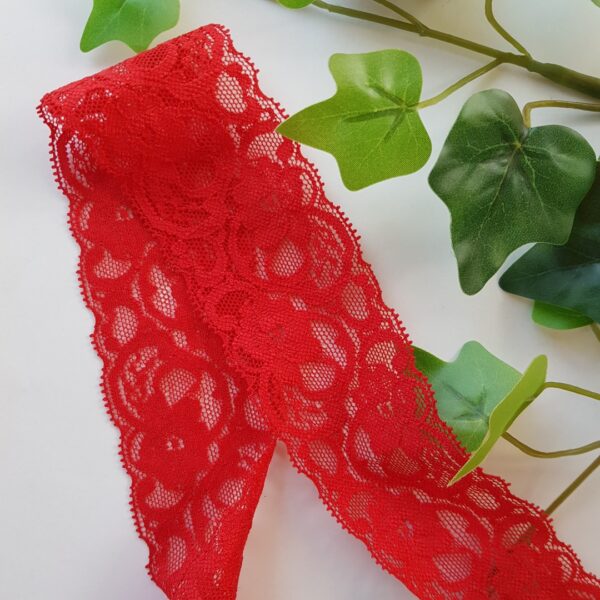 elastisches Spitzenband rot
