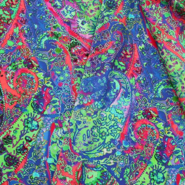 Badelycra Paisley in kühlen Farbtönen